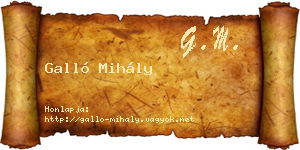 Galló Mihály névjegykártya